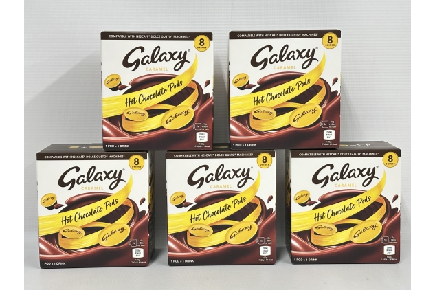 Galaxy Caramel Hot Chocolate Capsules | Compatible With Nescafe Dolce Gusto Machines | 5 X 8 Pods Per Box | 40 Pods Total