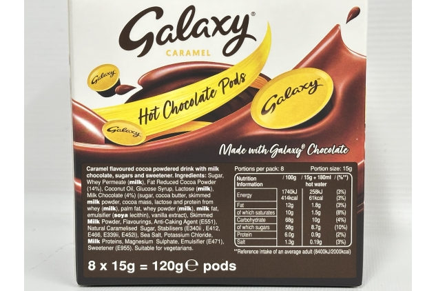 Galaxy Caramel Hot Chocolate Capsules | Compatible With Nescafe Dolce Gusto Machines | 5 X 8 Pods Per Box | 40 Pods Total