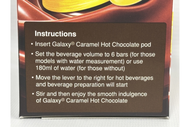 Galaxy Caramel Hot Chocolate Capsules | Compatible With Nescafe Dolce Gusto Machines | 5 X 8 Pods Per Box | 40 Pods Total