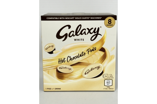 Galaxy WHITE CHOC Hot Chocolate Capsules | Compatible With Nescafe Dolce Gusto Machines | 5 X 8 Pods Per Box | 40 Pods Total