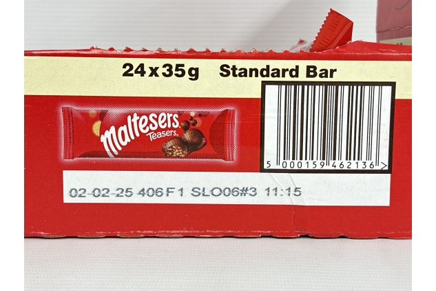 Maltesers Teasers Chocolate Bar Bulk Box, 24 x 35g Standard Size