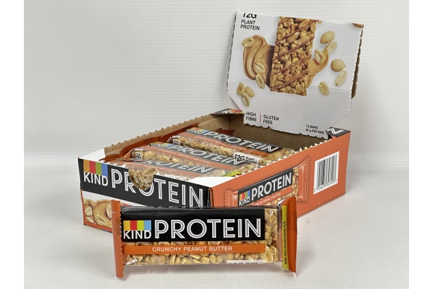 KIND Protein Bars | Gluten Free Snack | Crunchy Peanut Butter | High Fibre, Source of Protein | 12 x 50g | BBE 03/01/2025