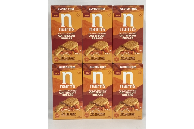 Nairn's Gluten Free Salted Caramel Oat Biscuit Breaks 160g (Pack of 6) BBE 07/02/2025