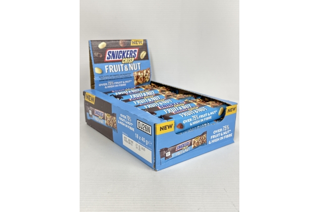 Snickers CRISP Fruit & Nut Milk Chocolate Snack Bars 18 x 40g Case