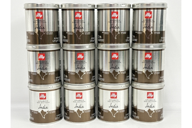 Illy Arabica Selection INDIA Caffe Macinato Ground Coffee 125g (Pack of 12) BBE 31/01/2025