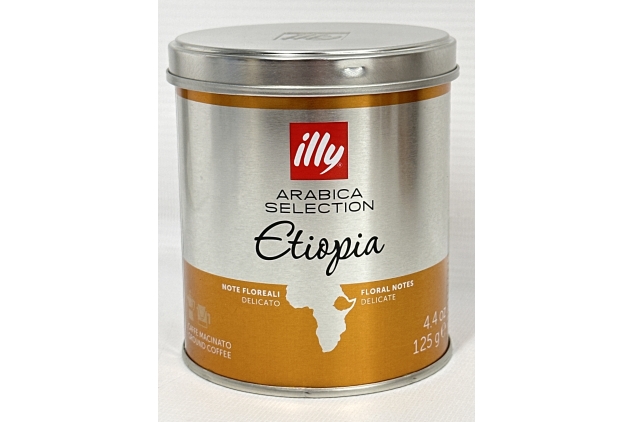 Illy Ground Coffee ETIOPIA Luxury Arabica Selection 125g (Pack Of 12) Caffe Macinato | Floral Notes