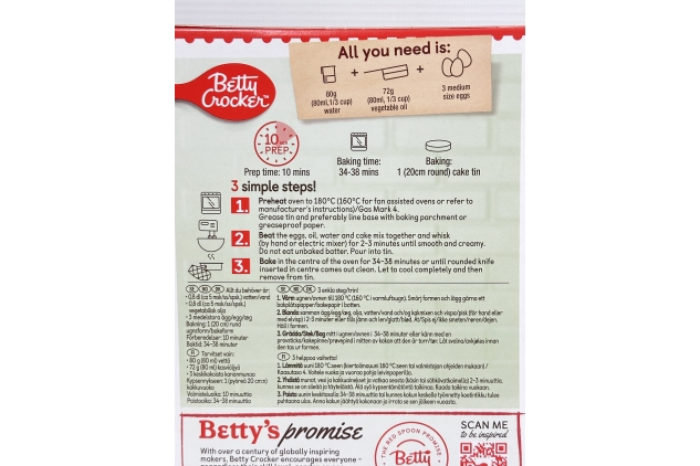 Betty Crocker Bake Smart Sugar Free Chocolate Cake Mix 350g | Pack Of 6 | Made With Sweeteners | No Artificial Colours | Suitable for Vegetarians | BULK BUY