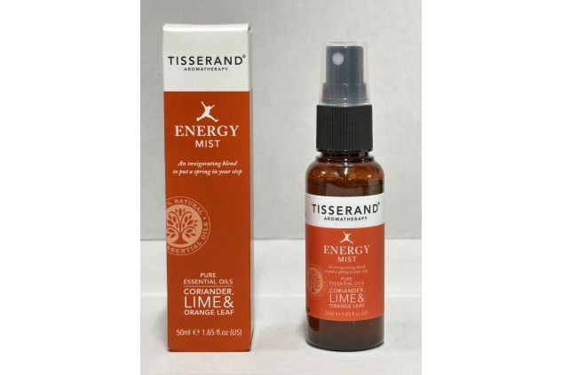 Tisserand Energy Mist 50ml Coriander Lime Orange Leaf Invigorating Energising