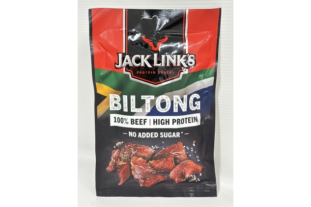 Jack Link's Beef Biltong | Original Flavour | High Protein Meat Snack | Box of 12 x 60g Pack