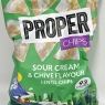 Proper Chips Lentil Crisps 24 X 20g | Sour Cream & Chive Flavour | 93 Calories Per Bag