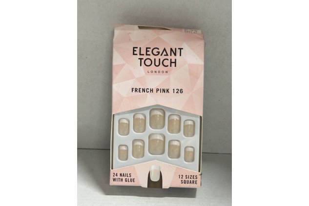 False Nails French Manicure Design 24 Pieces With Glue