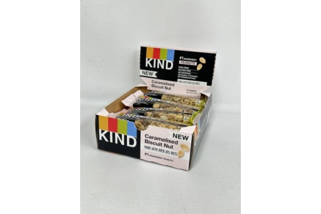 KIND Bars Gluten Free Snack Bars Caramelised Biscuit Nut High Fibre 12 X 40g