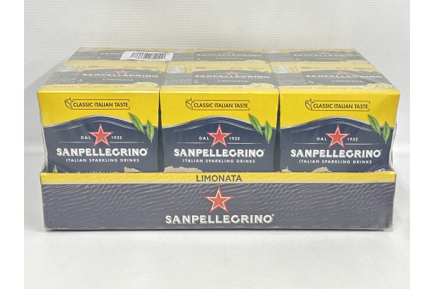 San Pellegrino Italian Sparkling Drinks Classic Taste Original Sparkling Lemon Canned Soft Drink 24 Pack (6 Pack x 4 x 330ml) Best Before Date 31/10/2024