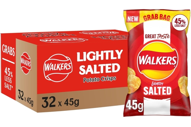 Walkers Less Salt Lightly Salted 45G (Case of 32) BEST BEFORE DATE 26/10/2024