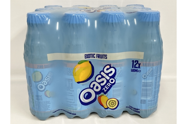 Oasis Zero No Sugar Exotic Fruits 500ml (12 Bottles) Best Before Date 30/11/2024