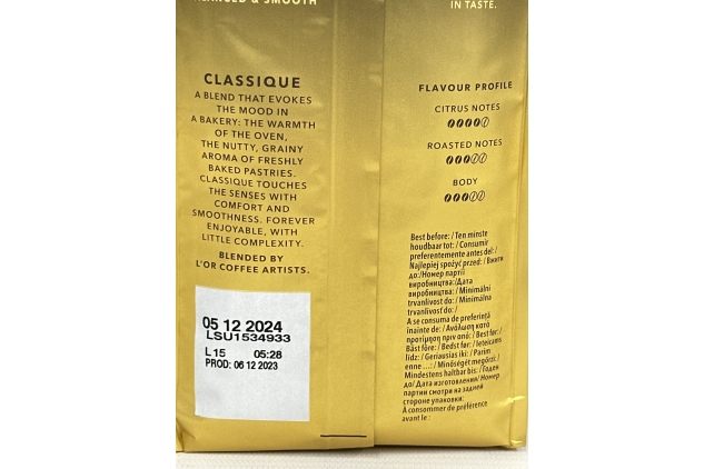 L'OR Crema Absolu Classique Coffee Beans 500g | Intensity 6 | BBE 05/12/2024