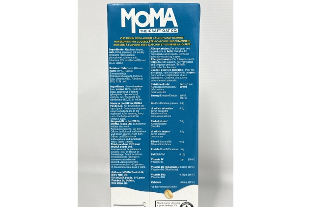 MOMA Barista Oat Drink Unsweetened - 6 x 1L