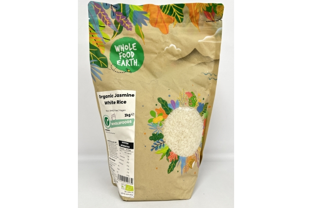 Organic Jasmine White Rice 2kg | BBE 27/12/2024