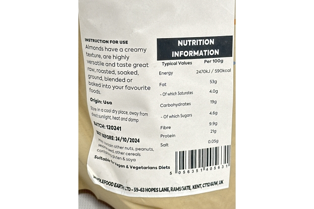 Nibbed Almonds 2KG | Vegan & High Fibre | Best Before Date 24/10/2024