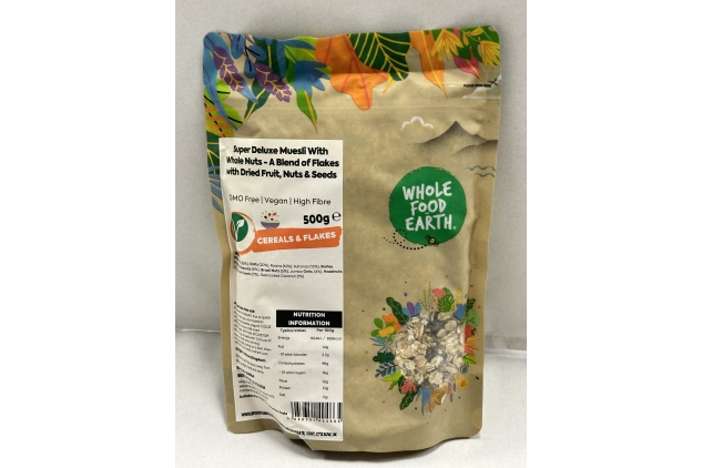 Muesli With Whole Nuts A Blend of Flakes with Dried Fruit, Nuts and Seeds 500g