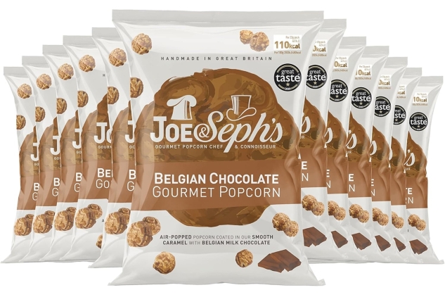 Joe & Seph's Belgian Chocolate & Caramel Popcorn (12x23g) BBE 30/01/2025