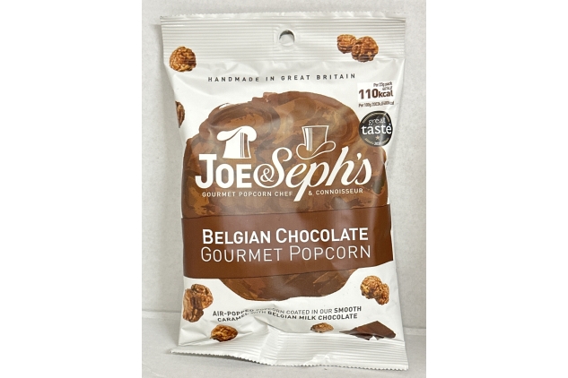 Joe & Seph's Belgian Chocolate & Caramel Popcorn (12x23g) BBE 30/01/2025