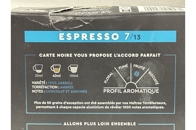 Carte Noire, Espresso Classique, Nespresso Compatible Aluminium Capsules, 1 Pack of 60 Coffee Pods, 100% Arabica, Citrus Fruit and Chocolate Notes, Intensity 7/10, Round-Bodied and Well-Balanced | Damaged Outer Packaging