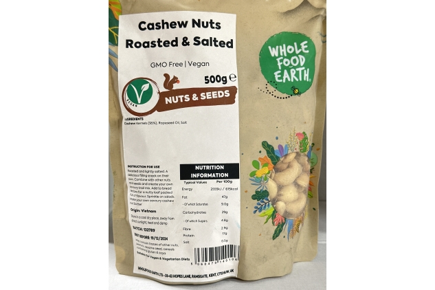 Cashew Nuts Roasted & Salted 500g | BBE 19/12/2024