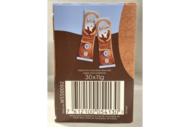 Options Belgian Chocolate Sachets - (Pack of 30 x 11g) Winter Essential | BBE 31/01/2025