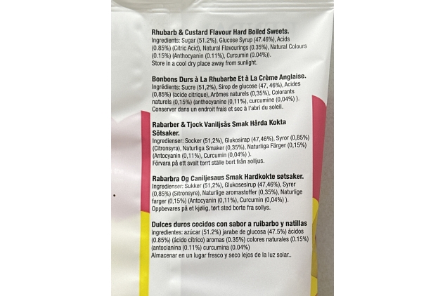 Rhubarb & Custard Flavour | Hard Boiled Sweets 170g