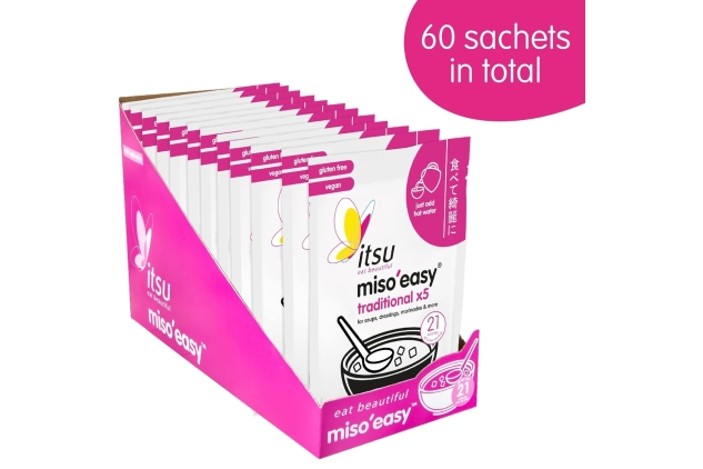 itsu Miso'Easy Soup | Instant Miso Paste | 1260g (Pack of 60 x 21g Soup Sachets) | Traditional Japanese Miso Paste | Gluten-Free, Vegan