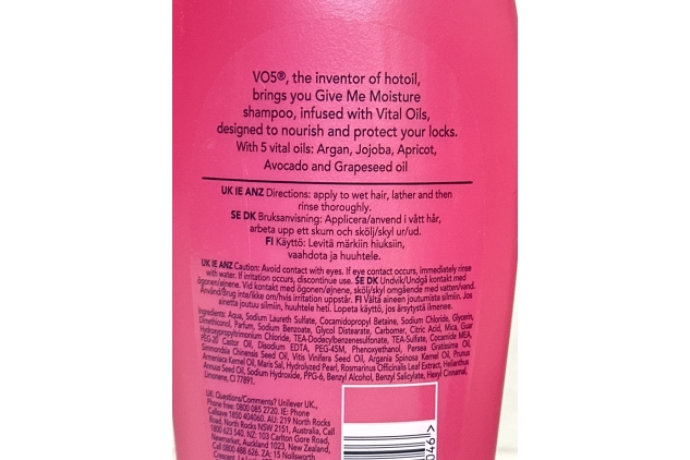 Vo5 Shampoo Give Me Moisture 400ml (Pack of 3) Intense Hydration For Dry Hair