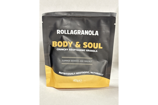 Rollagranola - Body & Soul, Summer Berries & Walnut Oat Granola 10 x 40g Serving, Gluten Free & Suitable for a Vegan Diet, Crunchy Adaptogenic Granola, Nutritiously Nootropic Naturally | BEST BEFORE DATE 28/06/2024