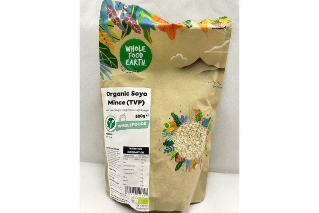 Organic Soya Mine 500g TVP GMO Free Vegan 500g Best Before 18/12/2024