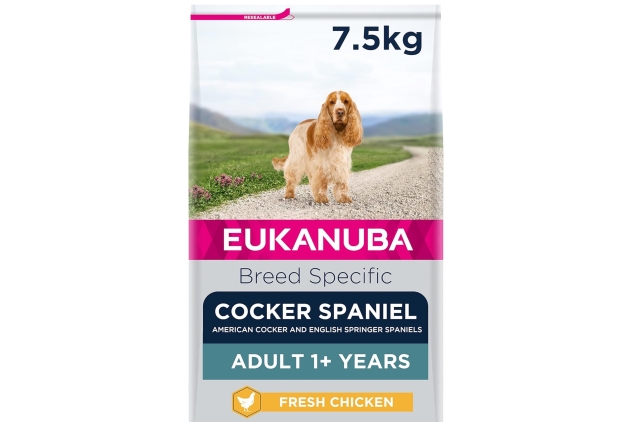 Eukanuba Dry Dog Food for Adult Cocker Spaniels - Complete Nutrition with Fresh Chicken, 7.5kg Bag | BEST BEFORE DATE 16/07/2024