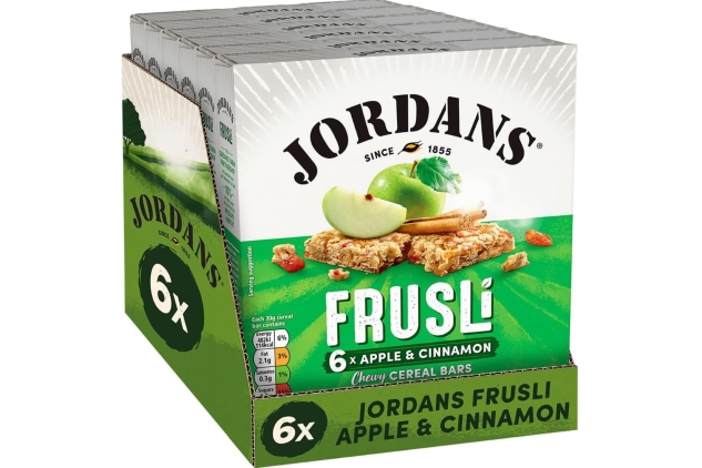 Jordans Frusli Apple & Cinnamon Cereal Bars - Vegetarian Snack, 6 Packs of 6 X 30g | BBE 09/01/2025