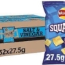 Walkers Squares Delicious Snacks 27.5g x Case of 32 Bags (Salt & Vinegar) Best Before Date 23/11/2024