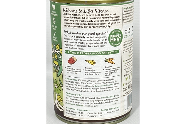 Lily’s Kitchen Natural Wet Dog Food - Lamb Hotpot Complete Meal (24 x 400g Tins) BULK BUY DEAL