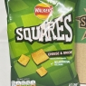 Walkers Squares Crisps Snack 27.5g X 32 Bags | CHEESE & ONION Flavour