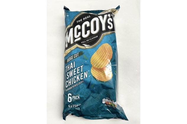 Mccoys Thai Sweet Chicken Ridge Cut Crisps 6 X 25g