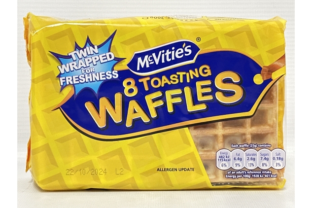 McVities Toasting Waffles 8 pack | BEST BEFORE DATE 22/10/2024