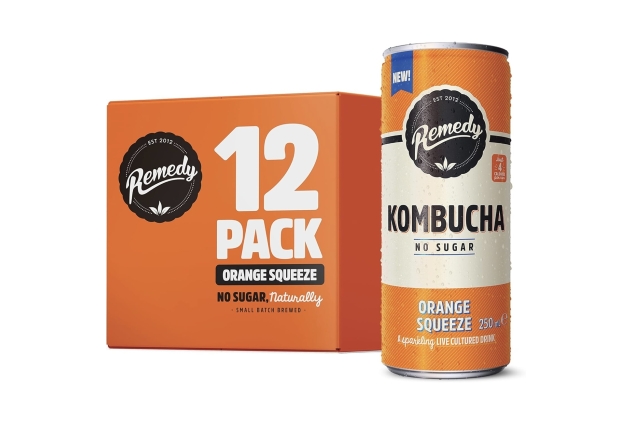 Remedy Kombucha Tea Orange Squeeze Sparkling Live Cultured Drink 12 x 250ml BEST BEFORE 30/10/2024