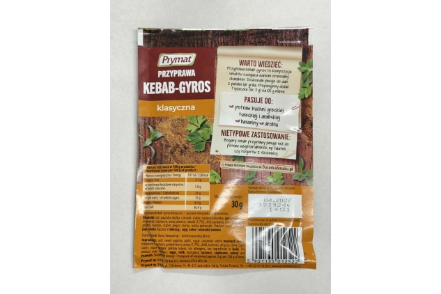 Prymat Kebab Gyros Seasoning 30g