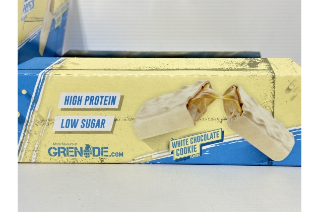 High Protein, Low Sugar White Chocolate Cookie Bar – 24 X 60g | Grenade Whey Protein Bars