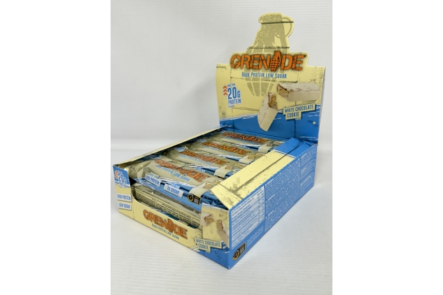 High Protein, Low Sugar White Chocolate Cookie Bar – 12 X 60g | Grenade Whey Protein Bars