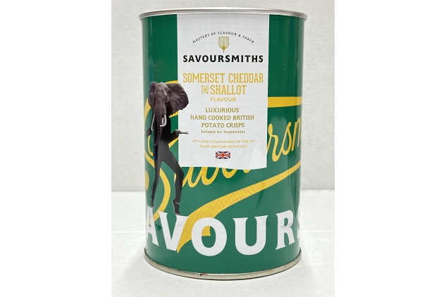 SAVOURSMITHS - Somerset Cheddar & Shallot Flavour Potato Crisps Tin, 100g