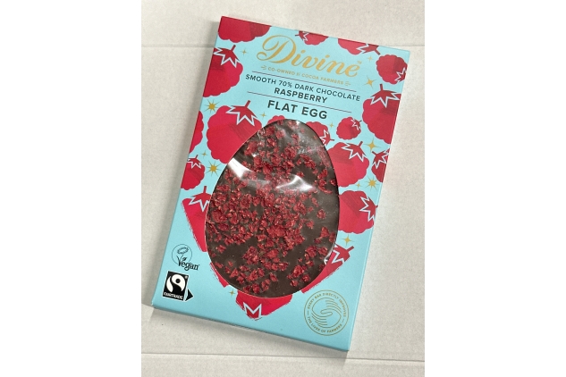 Divine Dark Chocolate with Raspberry Flat Egg 100g