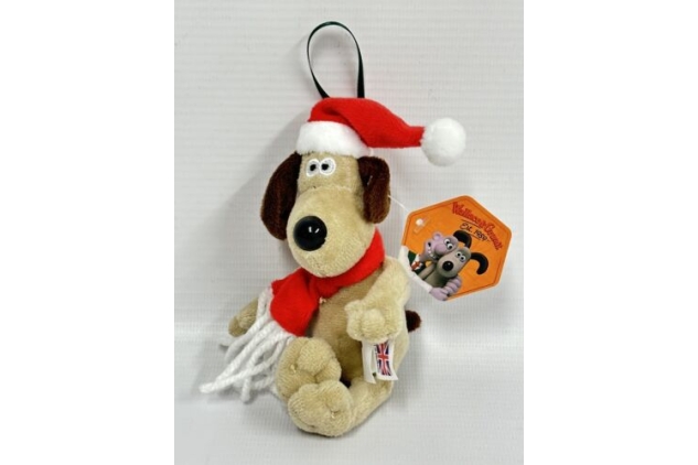 Wallace & Gromit Novelty Christmas Tree Decoration Santa Hat & Scarf | Set Of 6