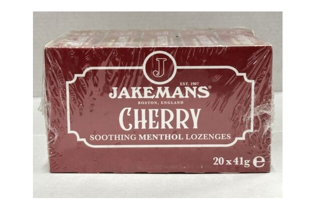 Jakemans CHERRY Flavoured Smoothing Menthol Lozenges Sweets 41g Pack Of 20