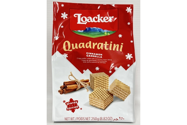 Loacker CINNAMON Crispy Wafer Cubes | Quadratini | Winter Flavours Edition | 250g Pouch